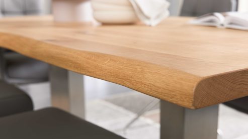 Esstisch Interliving aus Holz in Holzfarben Interliving Esszimmer Serie 5116 – Esstisch Eiche natur & Edelstahl - ca. 180 x 100 cm