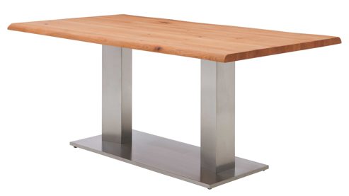 Esstisch Interliving aus Holz in Holzfarben Interliving Esszimmer Serie 5116 – Esstisch Eiche natur & Edelstahl - ca. 180 x 100 cm