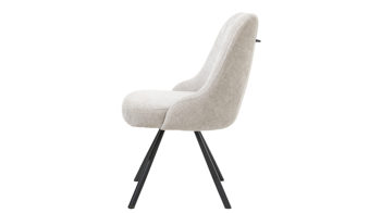 Vierfußstuhl WOODS & TRENDS aus Stoff in Hellgrau WOODS & TRENDS Polsterstuhl Emma mit Drehfunktion kieselfarbener Bezug Vulcano & schwarzes Metall