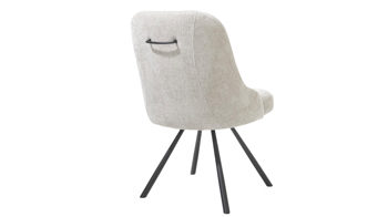 Vierfußstuhl WOODS & TRENDS aus Stoff in Hellgrau WOODS & TRENDS Polsterstuhl Emma mit Drehfunktion kieselfarbener Bezug Vulcano & schwarzes Metall