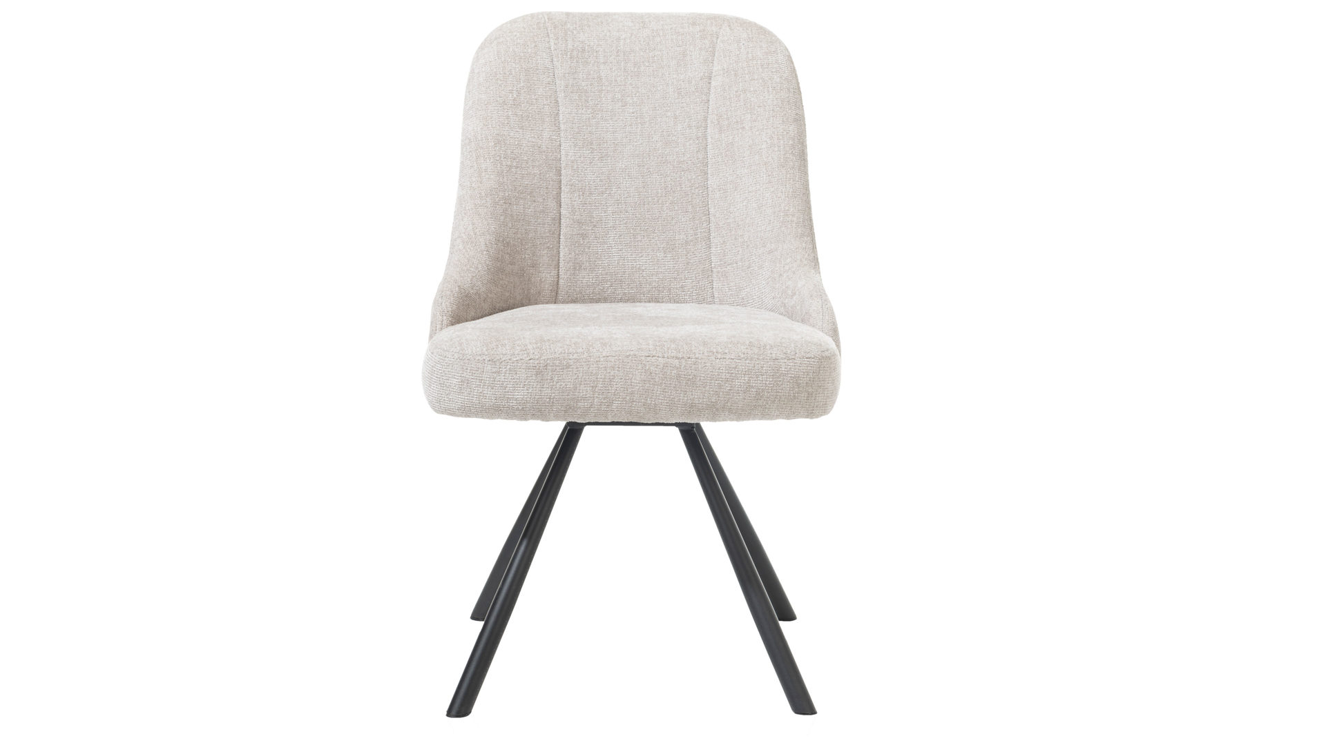 Vierfußstuhl WOODS & TRENDS aus Stoff in Hellgrau WOODS & TRENDS Polsterstuhl Emma mit Drehfunktion kieselfarbener Bezug Vulcano & schwarzes Metall