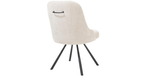 Vierfußstuhl WOODS & TRENDS aus Stoff in Beige WOODS & TRENDS Polsterstuhl Emma mit Drehfunktion cremefarbener Bezug Vulcano & schwarzes Metall