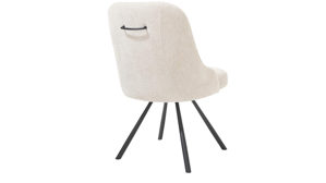 Vierfußstuhl WOODS & TRENDS aus Stoff in Beige WOODS & TRENDS Polsterstuhl Emma mit Drehfunktion cremefarbener Bezug Vulcano & schwarzes Metall