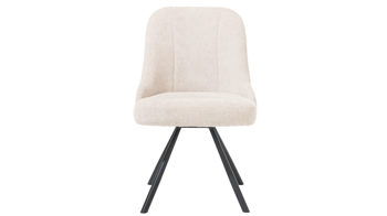 Vierfußstuhl WOODS & TRENDS aus Stoff in Beige WOODS & TRENDS Polsterstuhl Emma mit Drehfunktion cremefarbener Bezug Vulcano & schwarzes Metall