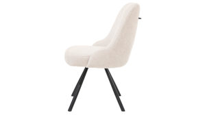 Vierfußstuhl WOODS & TRENDS aus Stoff in Beige WOODS & TRENDS Polsterstuhl Emma mit Drehfunktion cremefarbener Bezug Vulcano & schwarzes Metall