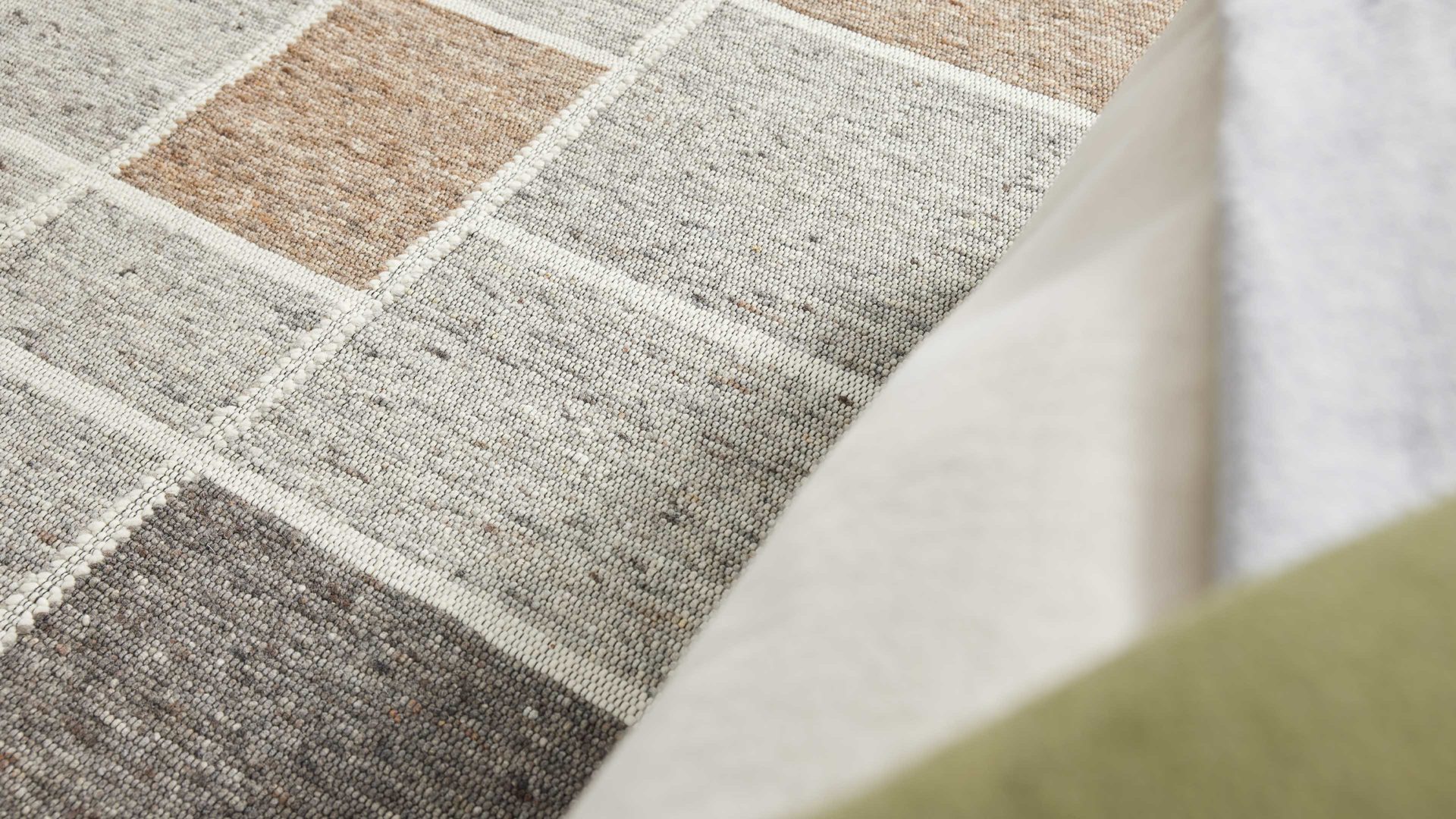 Handwebteppich Interliving aus Naturfaser in Hellbraun Interliving Teppich Serie B-8002 Grau & Haselnuss - ca. 200 x 240 cm