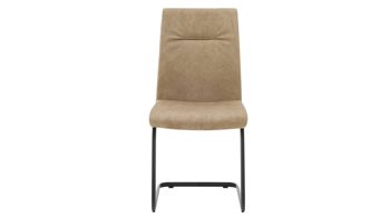 Schwingstuhl Interliving aus Stoff in Beige Interliving Esszimmer Serie 5604 - Schwingstuhl V279 papyrusfarbener Bezug Hanoy & anthrazitfarbenes Metall