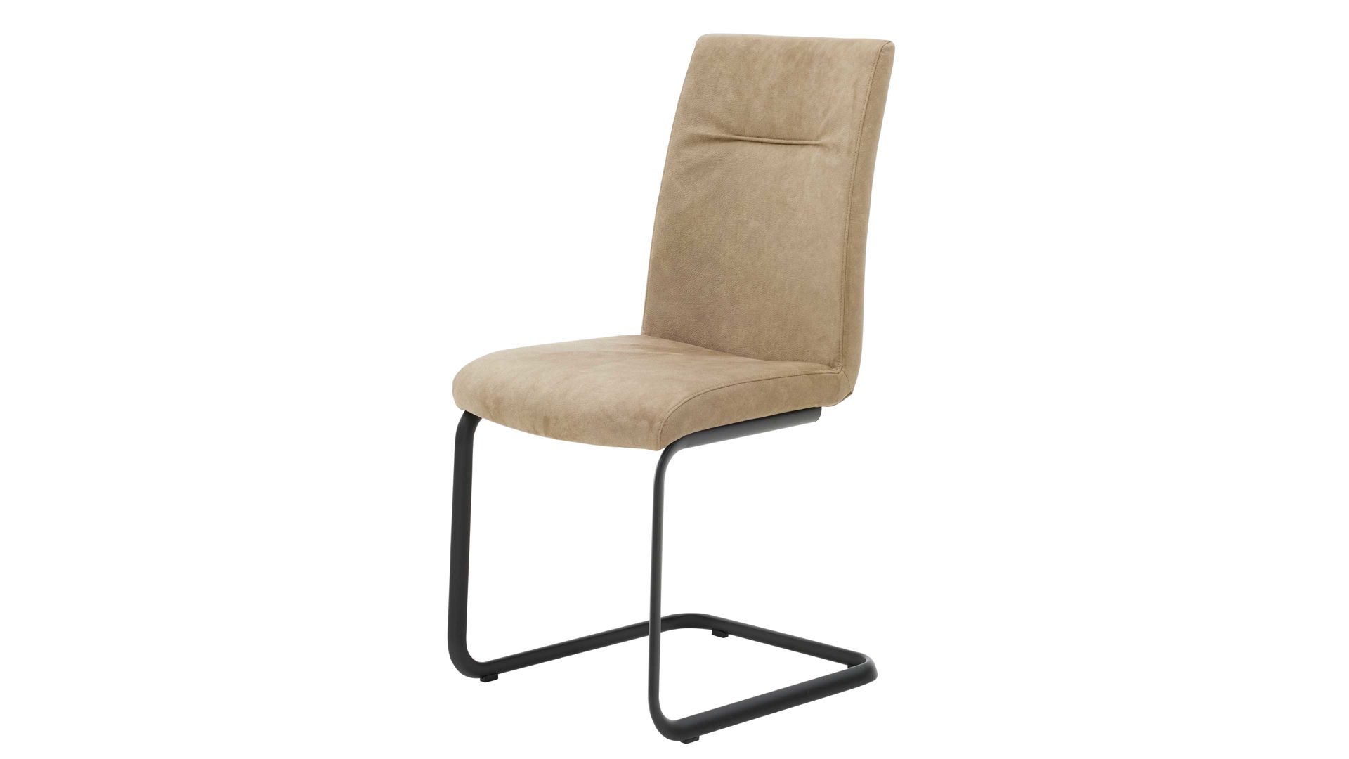 Schwingstuhl Interliving aus Stoff in Beige Interliving Esszimmer Serie 5604 - Schwingstuhl papyrusfarbener Bezug Hanoy & anthrazitfarbenes Metall