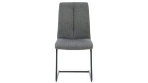 Schwingstuhl Interliving aus Stoff in Grau Interliving Esszimmer Serie 5119 - Schwingstuhl V249 olivfarbener Bezug Havanna & anthrazitfarbenes Metall