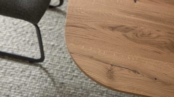 Esstisch Interliving aus Holz in Holzfarben Interliving Esszimmer Serie 5119 - Esstisch V337 helle Eiche rustico & anthrazitfarbenes Metall - ca. 220 x 110 cm