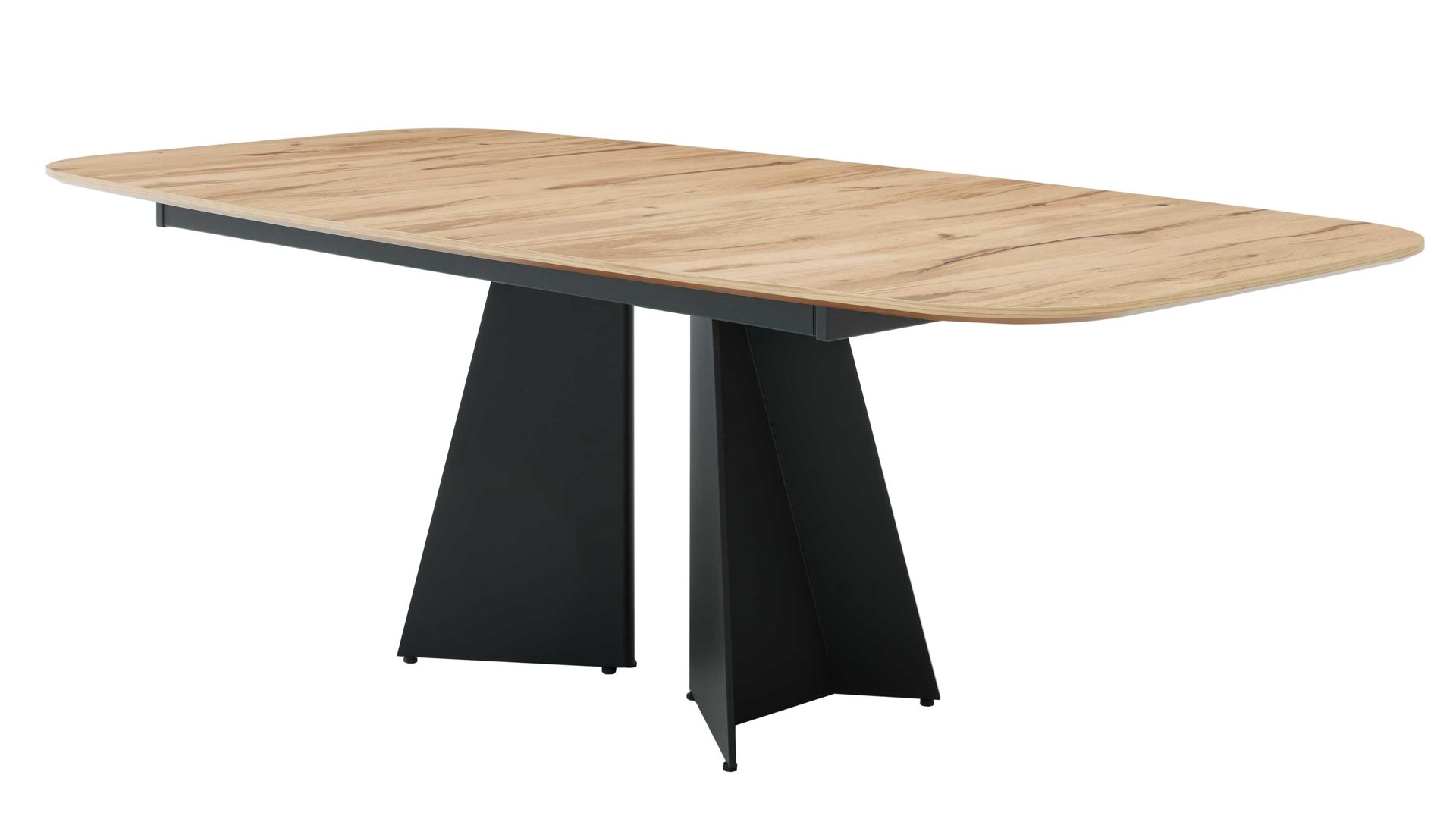 Esstisch Interliving aus Holz in Holzfarben Interliving Esszimmer Serie 5119 - Esstisch helle Eiche rustico & anthrazitfarbenes Metall - ca. 220 x 110 cm