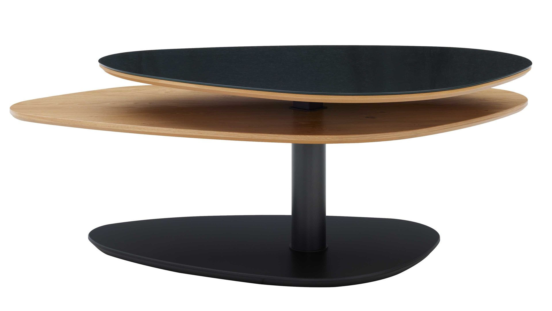 Couchtisch Interliving aus Holz in Anthrazit Interliving Couchtisch Serie 6225 - Couchtisch Anthrazit & Wildeiche - ca. 123 x 69 cm