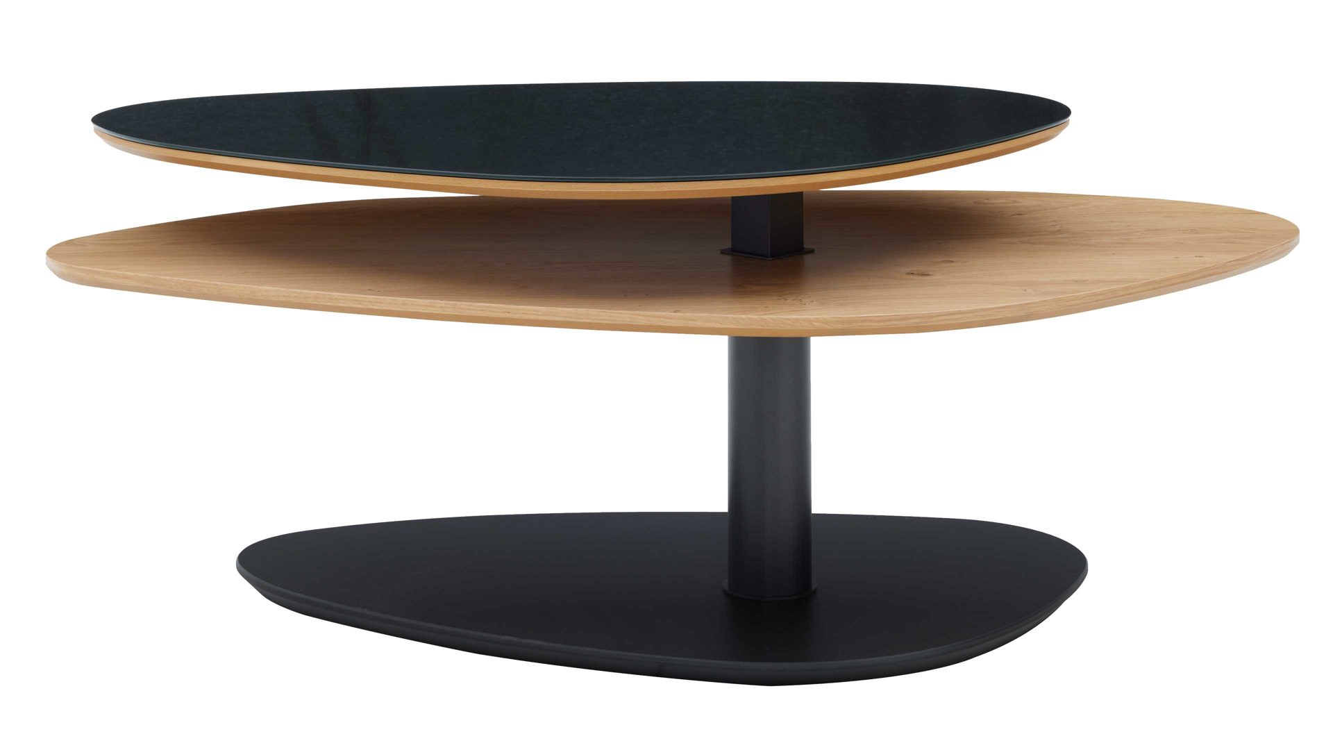 Couchtisch Interliving aus Holz in Anthrazit Interliving Couchtisch Serie 6225 - Couchtisch Anthrazit & Wildeiche - ca. 123 x 69 cm