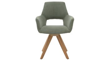 Vierfußstuhl Interliving aus Stoff in Dunkelgrün Interliving Esszimmer Serie 5605 – Armlehnstuhl waldgrüner Cord Rebel & Eiche