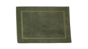 Badematte / Badeteppich Done.® aus Stoff in Dunkelgrün done.® Badvorleger Deluxe für Ihre Heimtextilien khakifarbene Baumwolle – ca. 80 x 60 cm