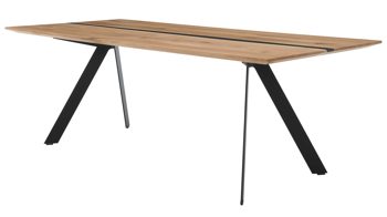 Esstisch Interliving aus Holz in Holzfarben Interliving Esszimmer Serie 5605 – Esstisch Charakter-Eiche & schwarzes Eisen - ca. 180 x 100 cm