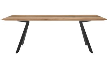 Esstisch Interliving aus Holz in Holzfarben Interliving Esszimmer Serie 5605 – Esstisch Charakter-Eiche & schwarzes Eisen - ca. 180 x 100 cm