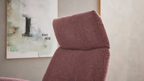 Relaxsessel Interliving aus Stoff in Rosa Interliving Sessel Serie 4504 pastellvioletter Bezug GCP 8 & Edelstahl