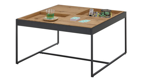 Couchtisch A better place furniture aus Holz in Holzfarben Couchtisch Larkana Eiche – ca. 80 x 40 cm