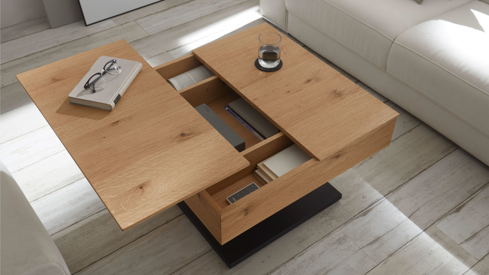 Couchtisch A better place furniture aus Holz in Holzfarben Couchtisch Ashton Eiche – ca. 79 x 45 cm