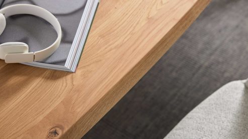 Esstisch Interliving aus Holz in Schwarz Interliving Esszimmer Serie 5118 – Esstisch 7913 Charakter-Eiche & mattschwarzes Eisen - ca. 180 x 100 cm