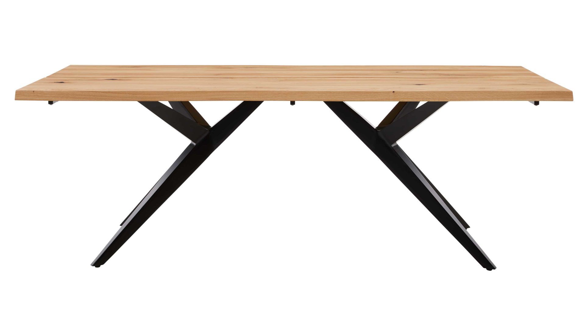 Esstisch Interliving aus Holz in Schwarz Interliving Esszimmer Serie 5118 – Esstisch Charakter-Eiche & mattschwarzes Eisen - ca. 180 x 100 cm