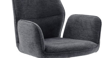 Vierfußstuhl PARTNERRING COLLECTION aus Stoff in Anthrazit PARTNERRING COLLECTION Armlehnstuhl Greyton mit Drehfunktion anthrazitfarbene Chenille & Edelstahl