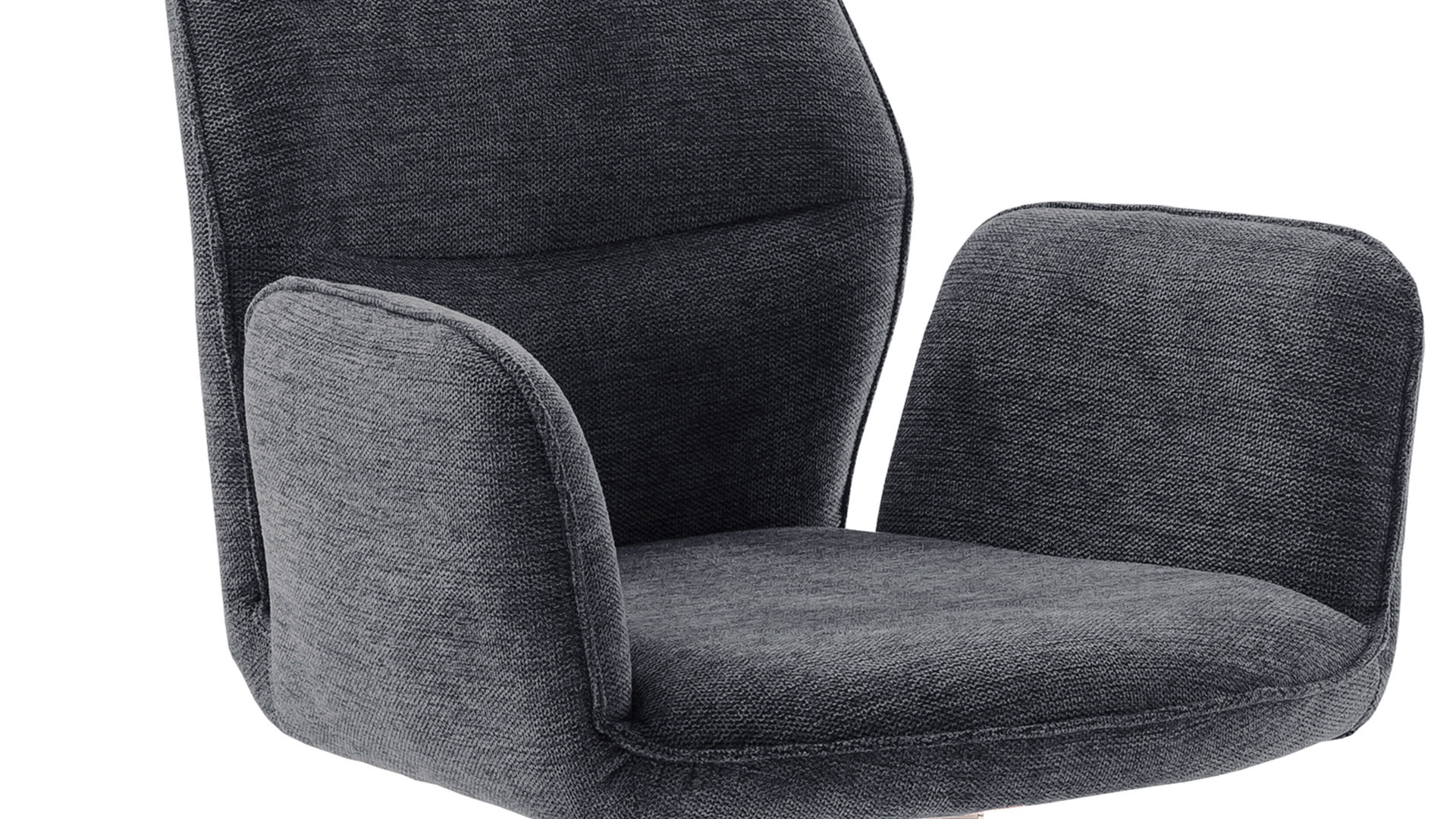 Vierfußstuhl PARTNERRING COLLECTION aus Stoff in Anthrazit PARTNERRING COLLECTION Armlehnstuhl Greyton mit Drehfunktion anthrazitfarbene Chenille & Edelstahl