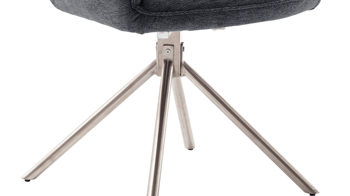 Vierfußstuhl PARTNERRING COLLECTION aus Stoff in Anthrazit PARTNERRING COLLECTION Armlehnstuhl Greyton mit Drehfunktion anthrazitfarbene Chenille & Edelstahl
