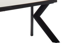 Auszugtisch Mca furniture aus Keramik in Weiß Auszugtisch cremefarben & Schwarz – ca. 180(260) x 100 cm