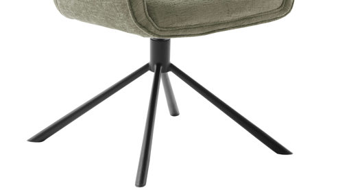 Polsterstuhl Mca furniture aus Stoff in Grün Polsterstuhl mit Drehfunktion olivefarben & Schwarz - mit Armlehne
