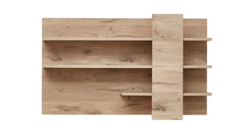 Wohnwand Innostyle aus Holz in Holzfarben Wohnzimmer Serie Bellano - Wohnwand mit Beleuchtung Viking Oak Nachbildung & Graphit Nachbildung - dreiteilig, Breite ca.  322 cm