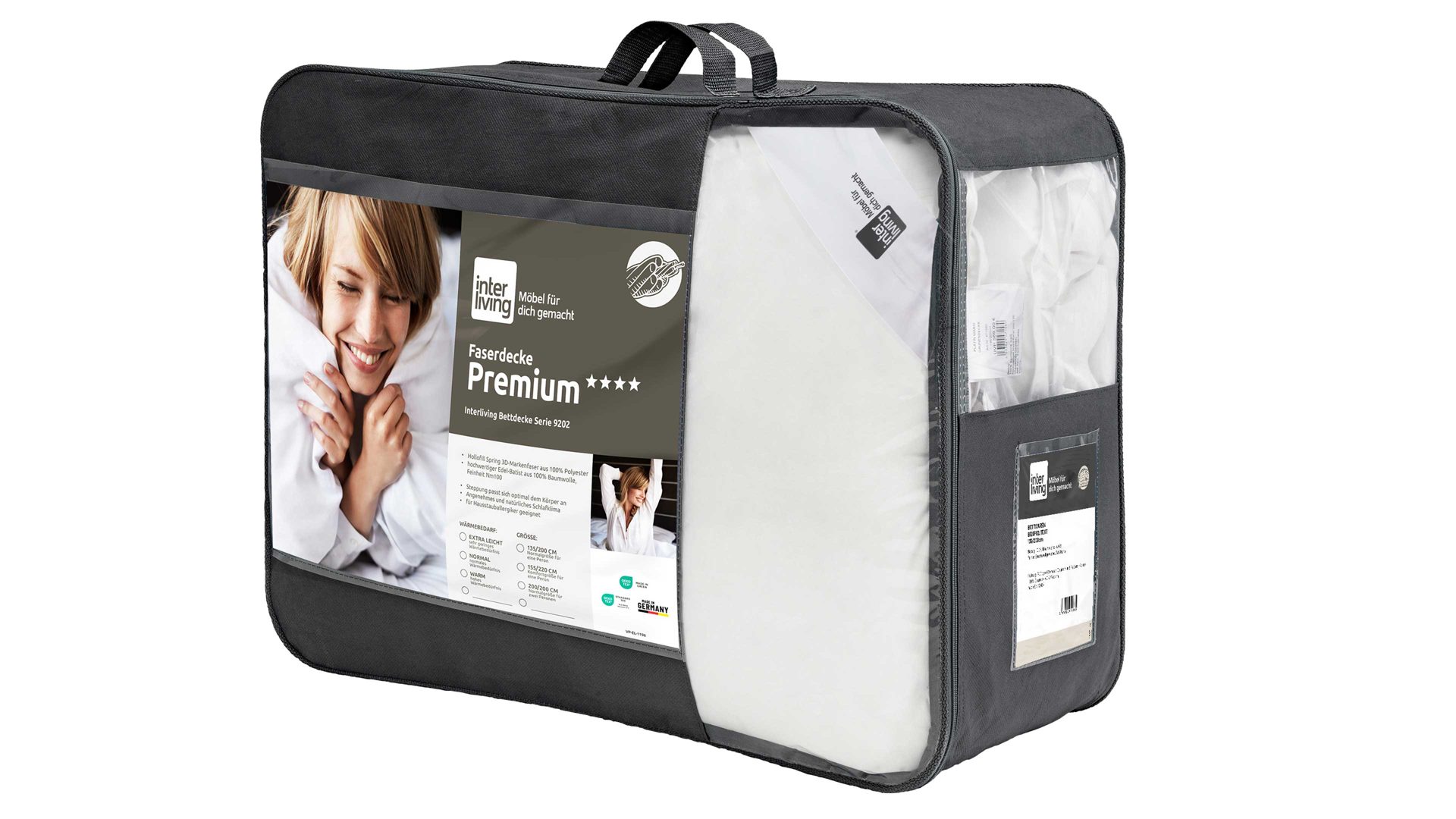 Faserdecke Interliving aus Stoff in Weiß Interliving Bettdecke Serie 9202 - Monodecke extraleicht, ca. 350 g - ca. 135 x 200 cm