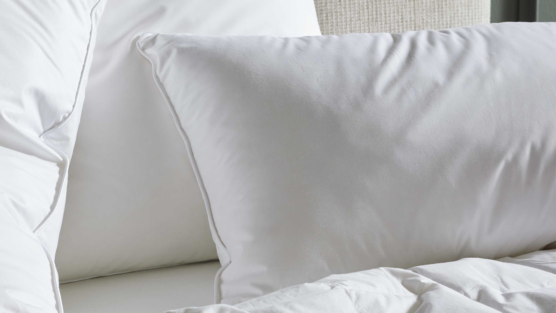 Kopfkissen Interliving aus Stoff in Weiß Interliving Kopfkissen Serie 9204 - 3-Kammerkissen 90 % Daunen & 10 % Federn, ca. 640 g - ca. 40 x 80 cm