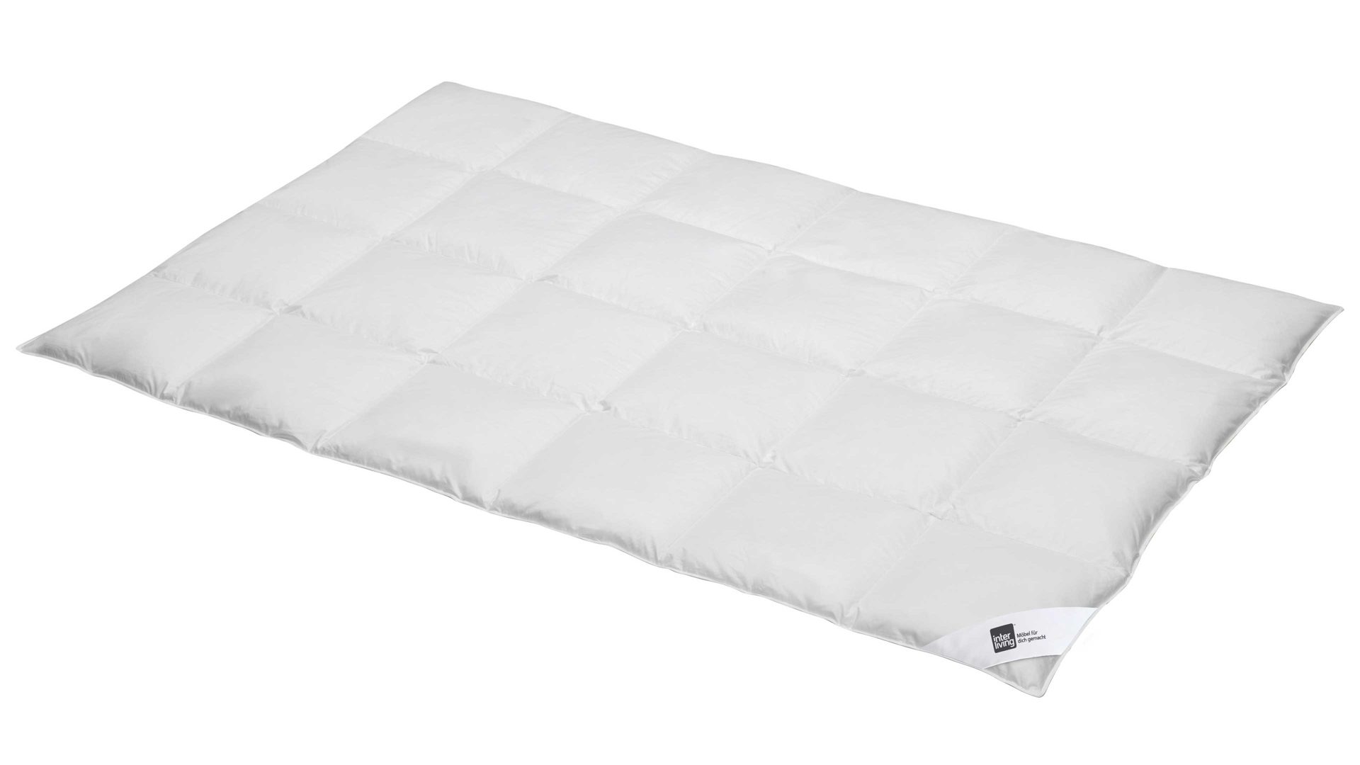 Daunendecke Interliving aus Stoff in Weiß Interliving Bettdecke Serie 9204 - Daunendecke als Winterbett warm, ca. 1.240 g Daunen - ca. 200 x 200 cm