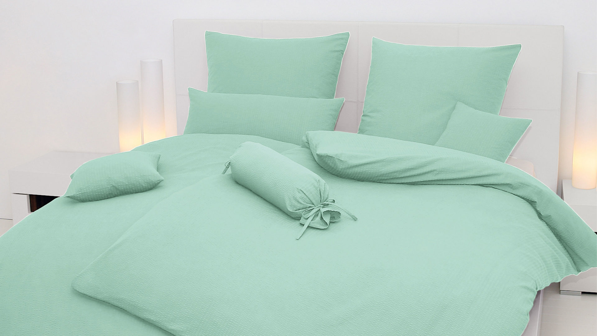 Bettwäsche-Set Janine® aus Naturfaser in Hellgrün Janine® Bettwäsche-Set hellgrün – ca. 135 x 200 cm