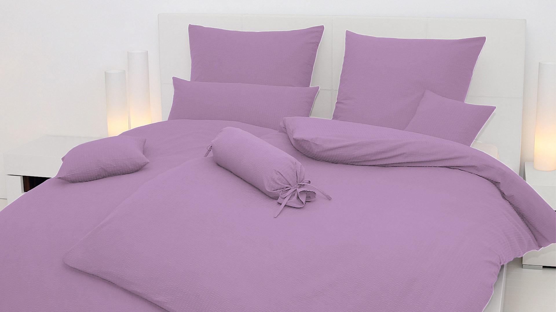 Bettwäsche-Set Janine® aus Naturfaser in Lila Janine® Bettwäsche-Set flieder – ca. 155 x 220 cm