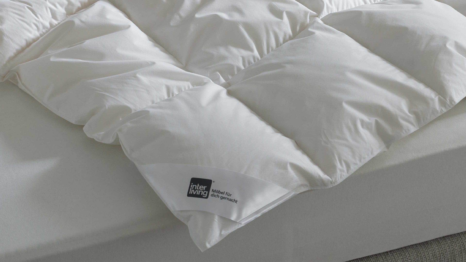 Daunendecke Interliving aus Stoff in Weiß Interliving Bettdecke Serie 9205 - Daunendecke als Cassettendecke normal, ca. 600 g Daunen - ca. 135 x 200 cm