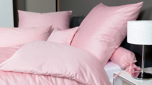 Bettwäsche-Set Janine® aus Naturfaser in Rosa Janine® Bettwäsche-Set Rosa - ca. 155 x 220 cm