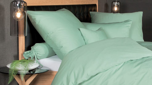 Bettwäsche-Set Janine® aus Naturfaser in Hellgrün Janine® Bettwäsche-Set Jadegrün - ca. 135 x 200 cm