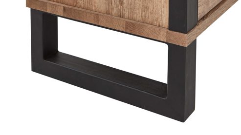 Sideboard WOODS & TRENDS aus Holz in Holzfarben WOODS & TRENDS Esszimmer Serie Perth - Sideboard Scheunenholz & Schwarz - drei Türen, zwei Schubladen, Breite ca. 190 cm