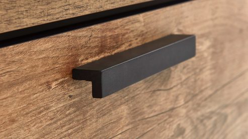 Sideboard WOODS & TRENDS aus Holz in Holzfarben WOODS & TRENDS Esszimmer Serie Perth - Sideboard Scheunenholz & Schwarz - drei Türen, zwei Schubladen, Breite ca. 190 cm