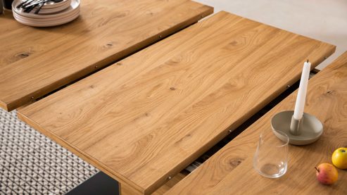 Esstisch Mca furniture aus Holz in Holzfarben Wohnprogramm Arezzo - Ausziehtisch Wildeiche & Anthrazit - ca. 180 x 100 cm