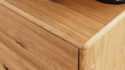 Lowboard Mca furniture aus Holz in Holzfarben Wohnprogramm Arezzo - TV-Element Wildeiche & Anthrazit - zwei Schubladen, eine Tür, Breite ca. 209 cm