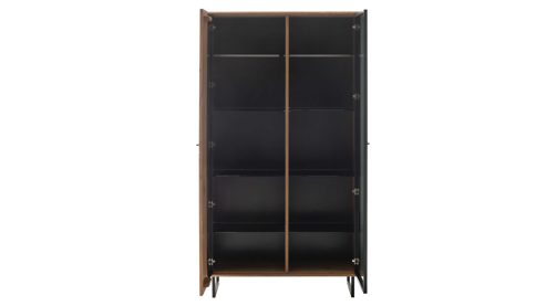 Vitrine Mca furniture aus Holz in Holzfarben Wohnprogramm Arezzo - Vitrine Wildeiche & Anthrazit - zwei Türen, Breite ca. 100 cm