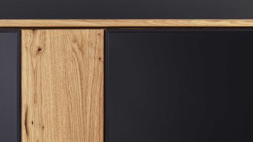 Vitrine Mca furniture aus Holz in Holzfarben Wohnprogramm Arezzo - Vitrine Wildeiche & Anthrazit - zwei Türen, Breite ca. 100 cm