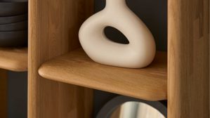 Wohnwand Interliving aus Holz in Holzfarben Interliving Wohnzimmer Serie 2028 - Wohnwand 0002 Wildeiche - vierteilig, Länge ca. 335 cm