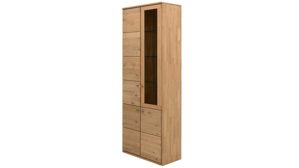 Wohnwand Interliving aus Holz in Holzfarben Interliving Wohnzimmer Serie 2028 - Wohnwand Wildeiche - vierteilig, Länge ca. 335 cm