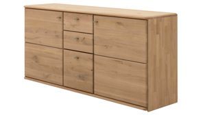 Sideboard Interliving aus Holz in Holzfarben Interliving Wohnzimmer Serie 2028 - Sideboard Wildeiche - drei Türen, drei Schubladen, Breite ca. 162 cm