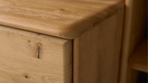 Wohnwand Interliving aus Holz in Holzfarben Interliving Wohnzimmer Serie 2028 - Wohnwand 0001 Wildeiche - dreiteilig, Länge ca. 337 cm